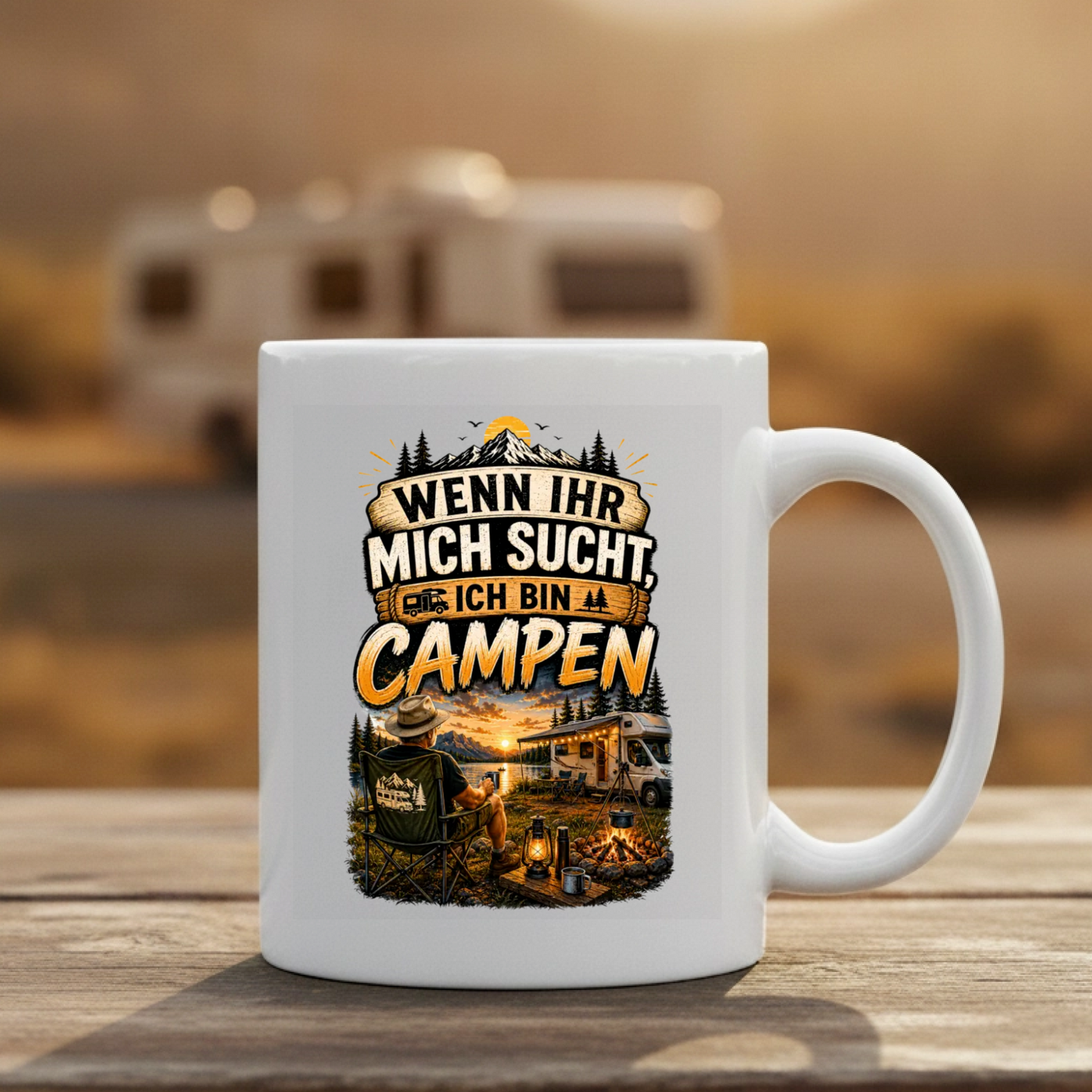 Wenn ihr mich sucht, ich bin Campen Tasse