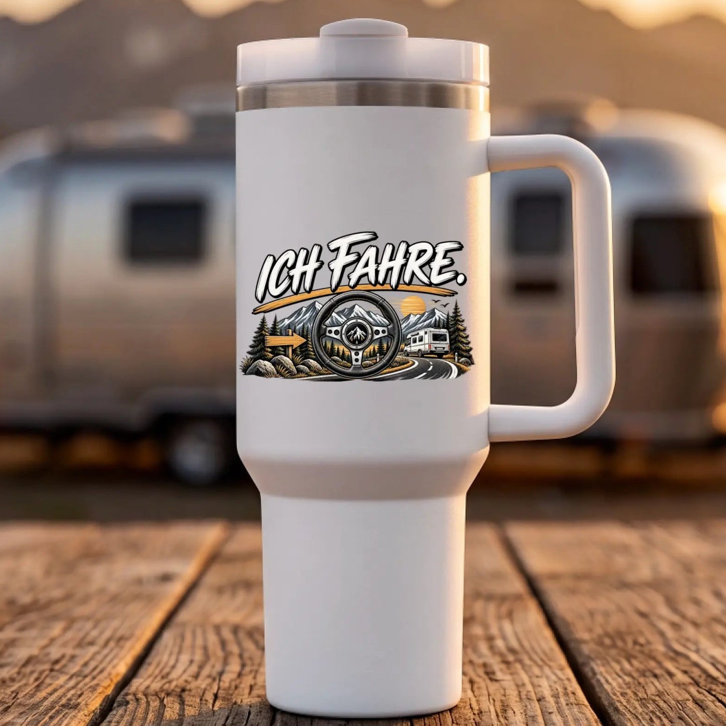 Ich fahre Thermobecher