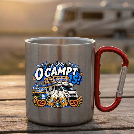 O Campt is Edelstahl-Tasse mit Karabiner