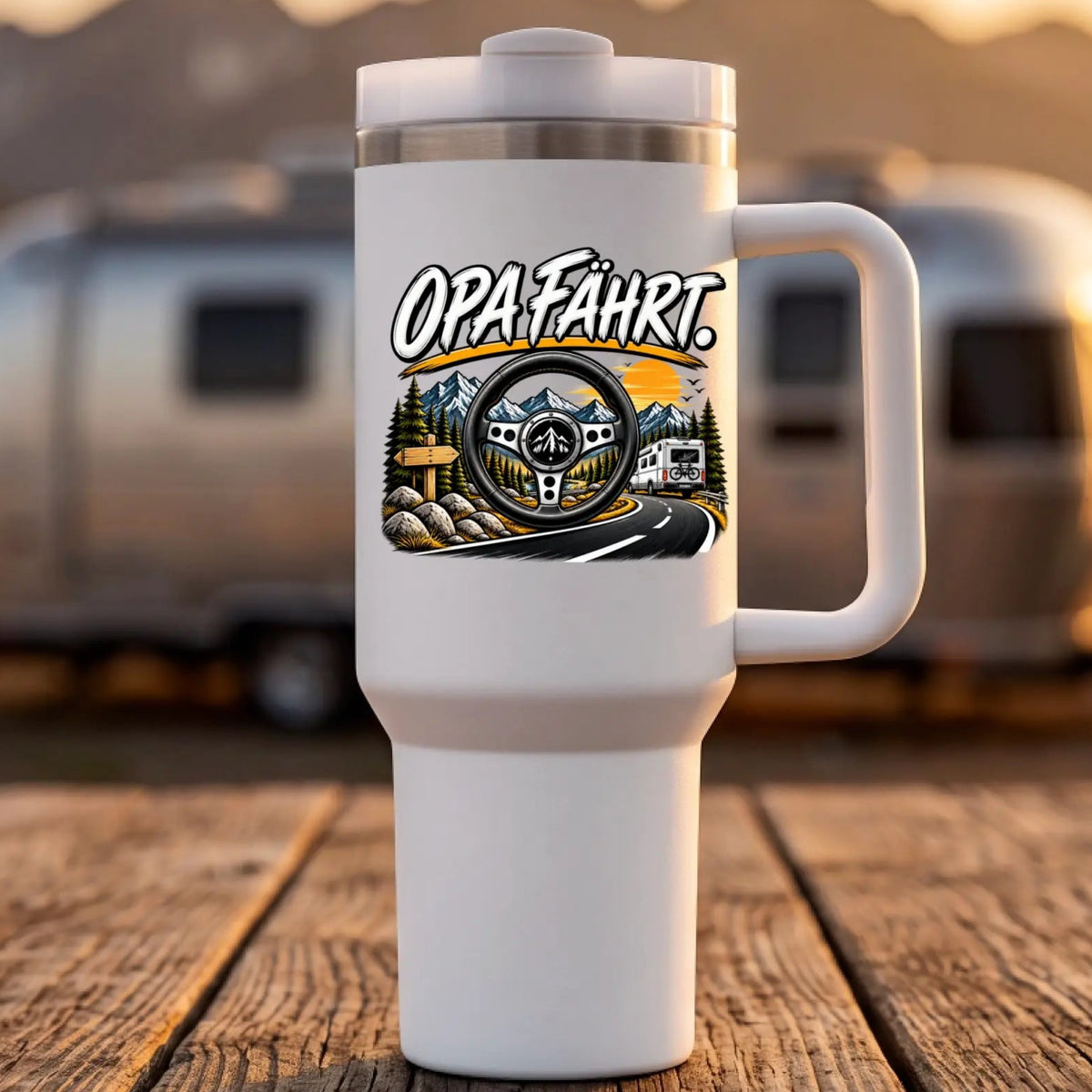Opa fährtThermobecher