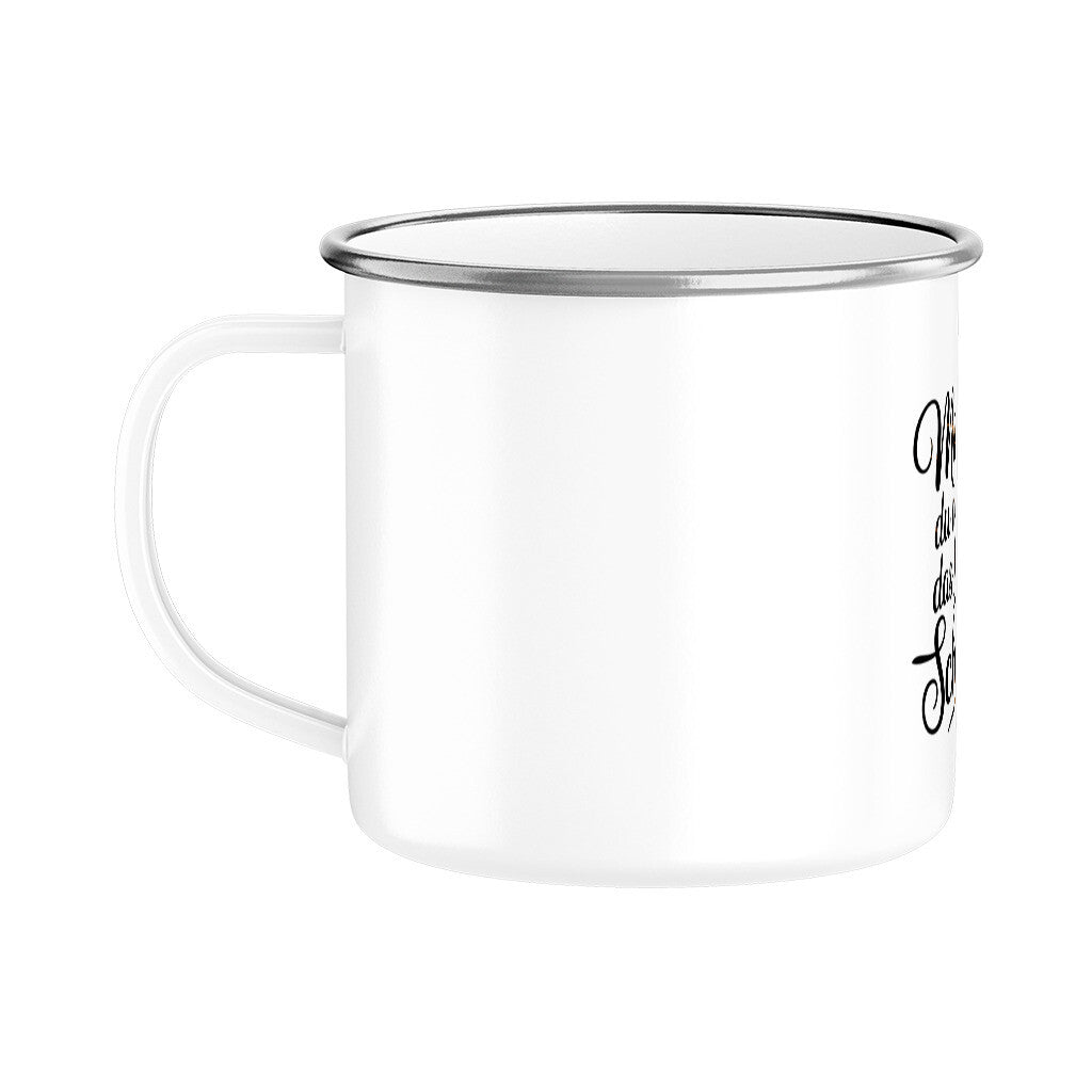 MUTTERTAG Emaille Tasse MAMA DU MACHST DAS LEBEN SCHÖNER