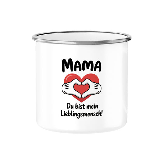 MUTTERTAG Emaille Tasse MAMA DU BIST MEIN LIEBLINGSMENSCH