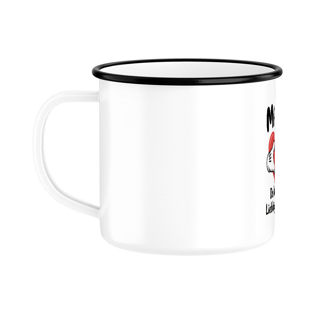 MUTTERTAG Emaille Tasse MAMA DU BIST MEIN LIEBLINGSMENSCH