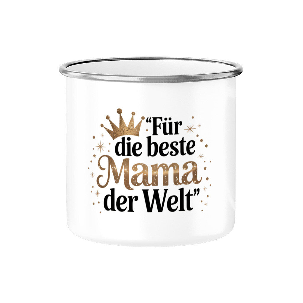 MUTTERTAG Emaille Tasse FÜR DIE BESTE MAMA DER WELT