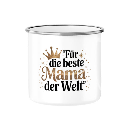 MUTTERTAG Emaille Tasse FÜR DIE BESTE MAMA DER WELT