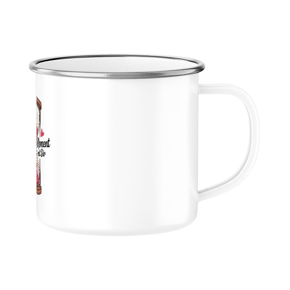 MUTTERTAG Emaille Tasse ICH SCHÄTZE JEDEN MOMENT MIT DIR