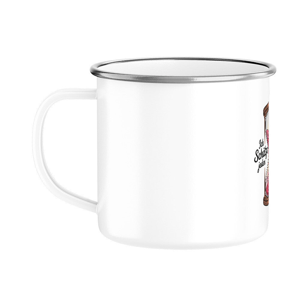 MUTTERTAG Emaille Tasse ICH SCHÄTZE JEDEN MOMENT MIT DIR