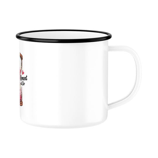 MUTTERTAG Emaille Tasse ICH SCHÄTZE JEDEN MOMENT MIT DIR