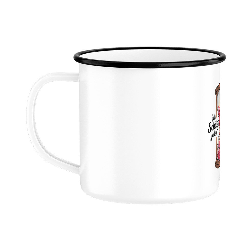 MUTTERTAG Emaille Tasse ICH SCHÄTZE JEDEN MOMENT MIT DIR