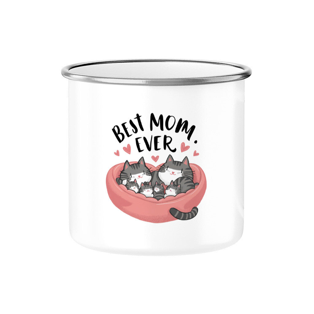 MUTTERTAG Emaille Tasse BEST MOM EVER