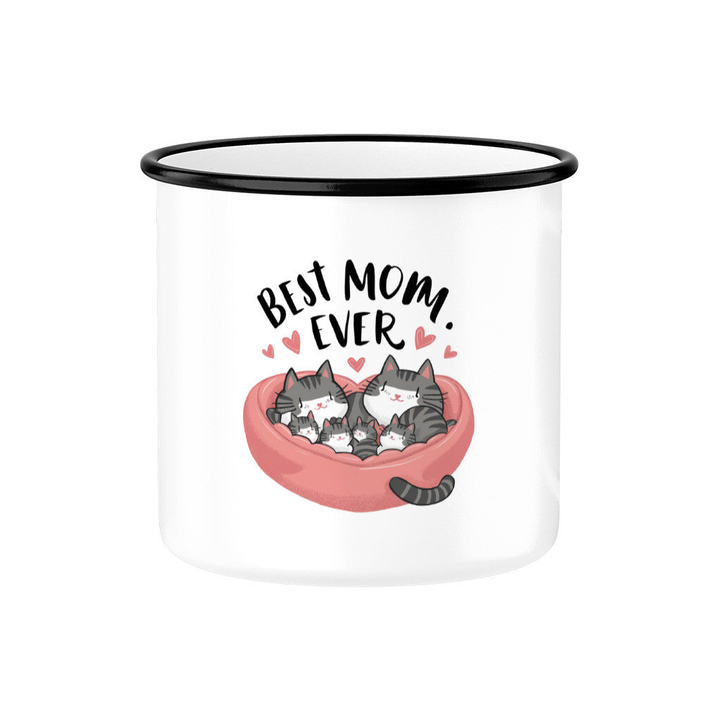MUTTERTAG Emaille Tasse BEST MOM EVER