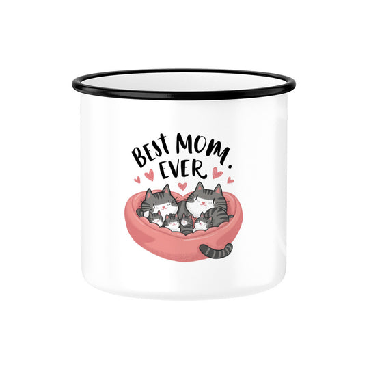 MUTTERTAG Emaille Tasse BEST MOM EVER