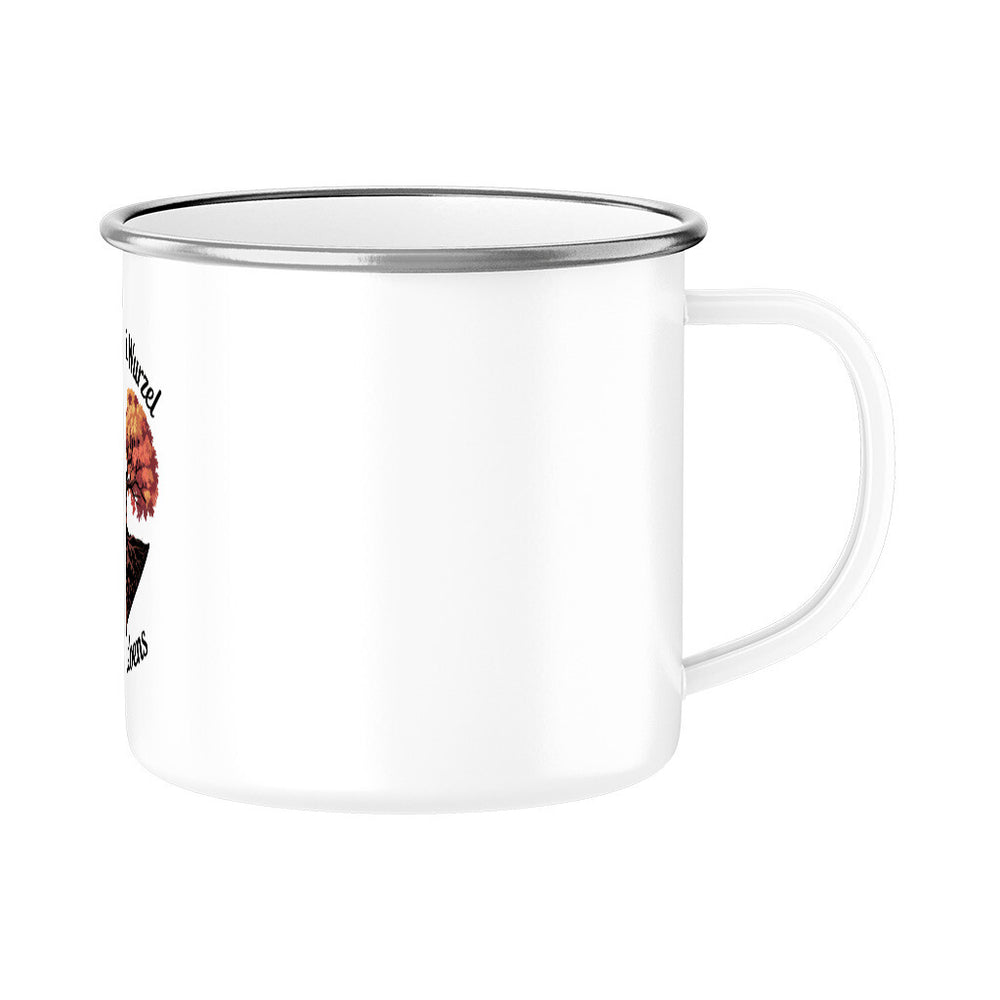 MUTTERTAG Emaille Tasse DU BIST DIE WURZEL MEINES LEBENS