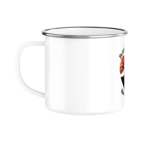 MUTTERTAG Emaille Tasse DU BIST DIE WURZEL MEINES LEBENS