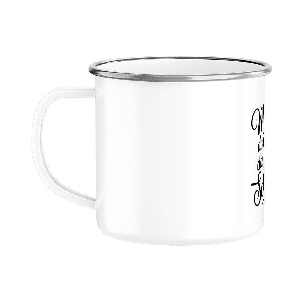 MUTTERTAG Emaille Tasse MAMA DU MACHST DAS LEBEN SCHÖNER