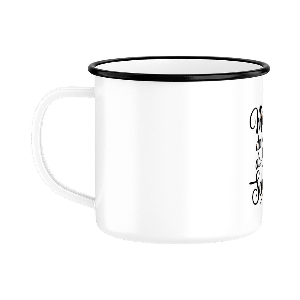 MUTTERTAG Emaille Tasse MAMA DU MACHST DAS LEBEN SCHÖNER