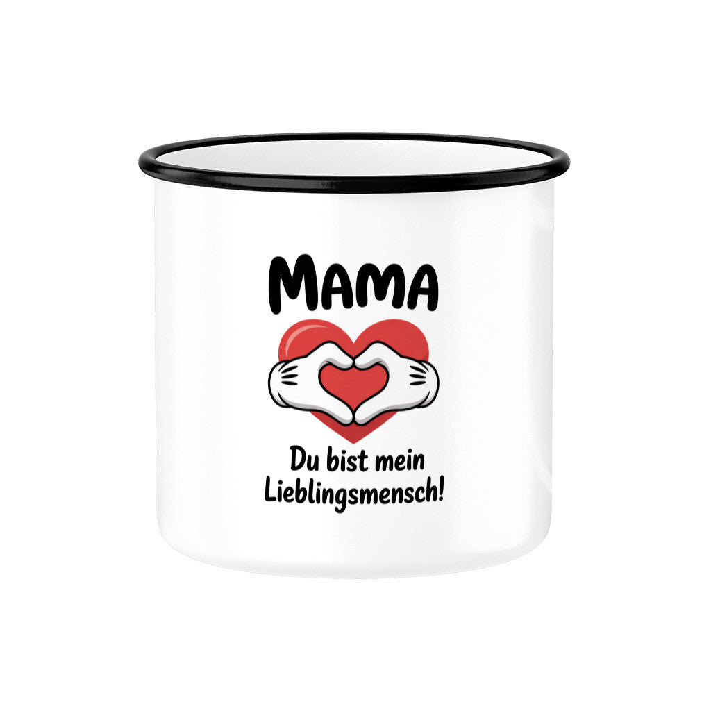 MUTTERTAG Emaille Tasse MAMA DU BIST MEIN LIEBLINGSMENSCH