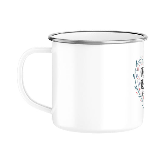 MUTTERTAG Emaille Tasse MÜTTER SIND KLEBSTOFF