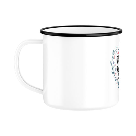 MUTTERTAG Emaille Tasse MÜTTER SIND KLEBSTOFF