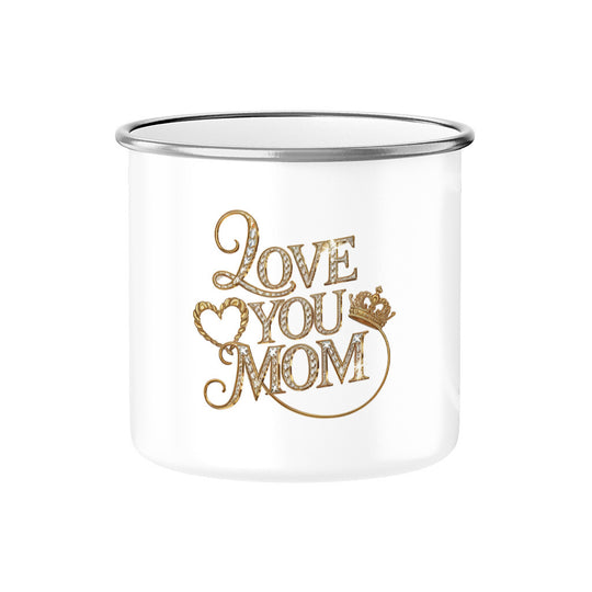 MUTTERTAG Emaille Tasse LOVE YOU MOM