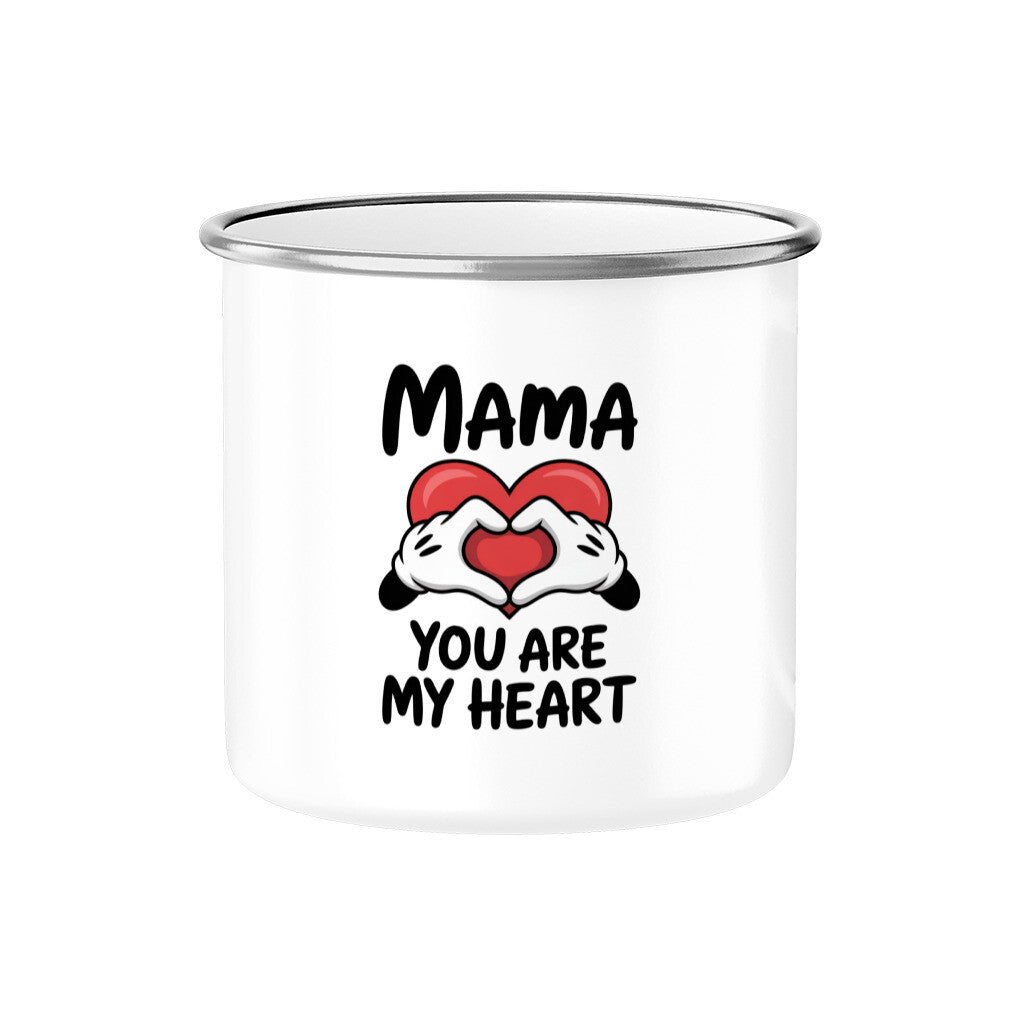 MUTTERTAG Emaille Tasse MAMA YOU ARE MY HEART