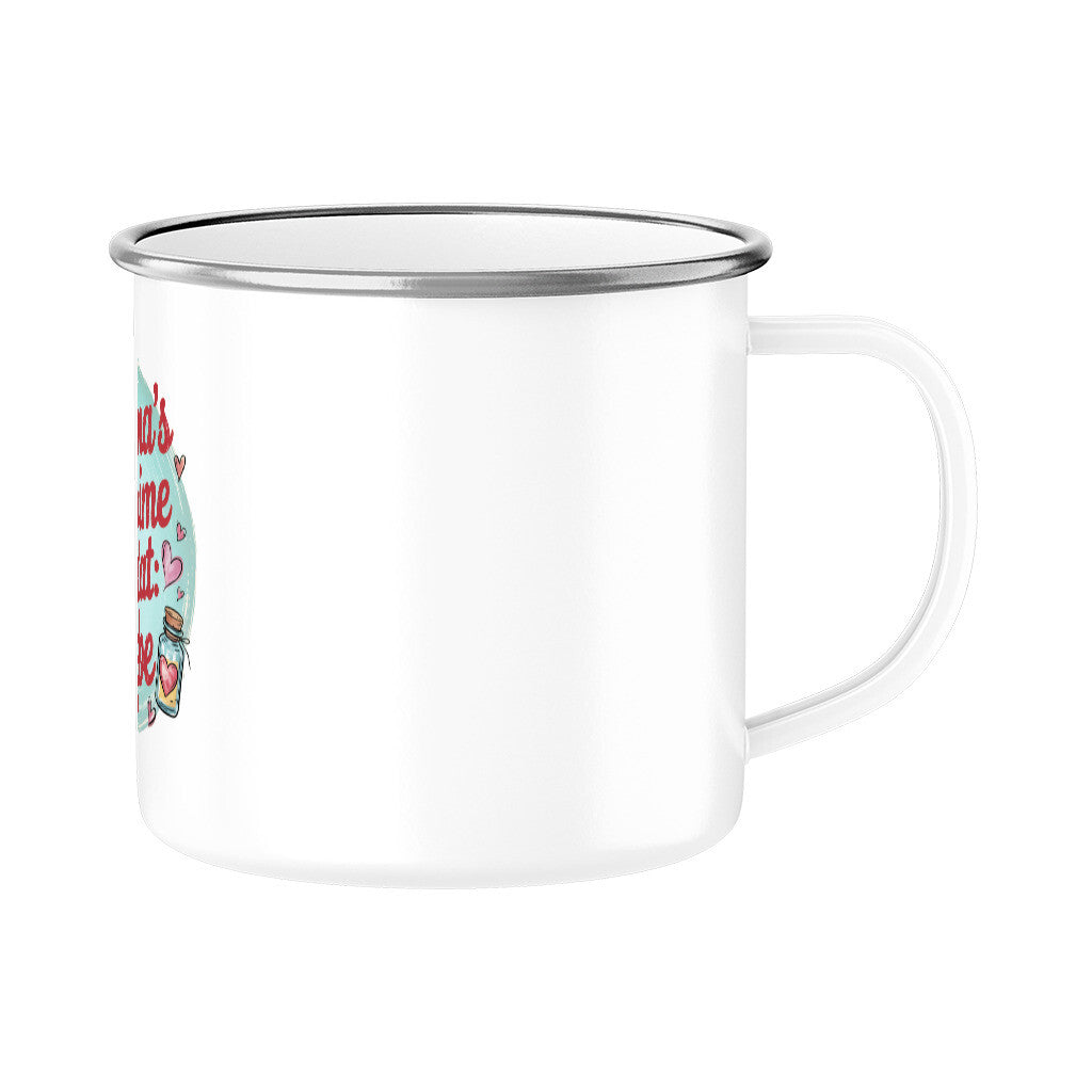 MUTTERTAG Emaille Tasse MAMAS GEHEIME ZUTAT LIEBE