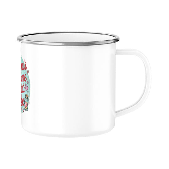 MUTTERTAG Emaille Tasse MAMAS GEHEIME ZUTAT LIEBE