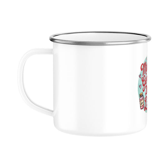 MUTTERTAG Emaille Tasse MAMAS GEHEIME ZUTAT LIEBE