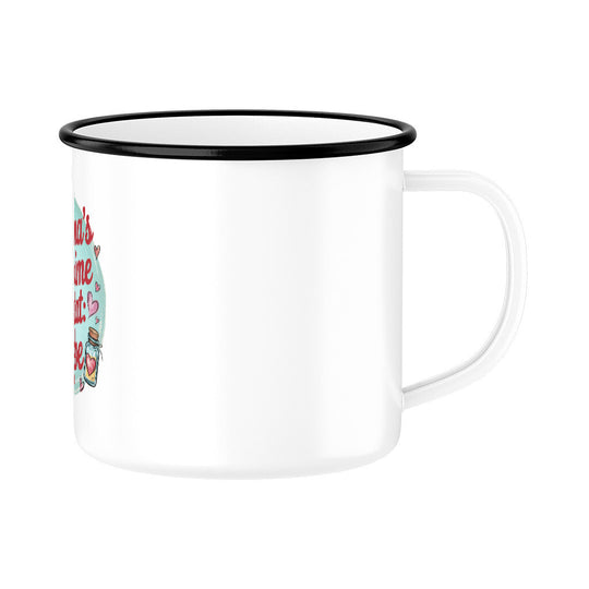 MUTTERTAG Emaille Tasse MAMAS GEHEIME ZUTAT LIEBE