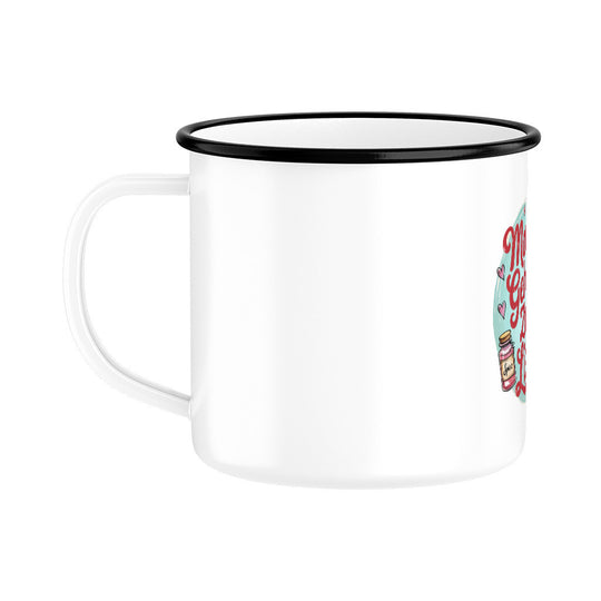 MUTTERTAG Emaille Tasse MAMAS GEHEIME ZUTAT LIEBE