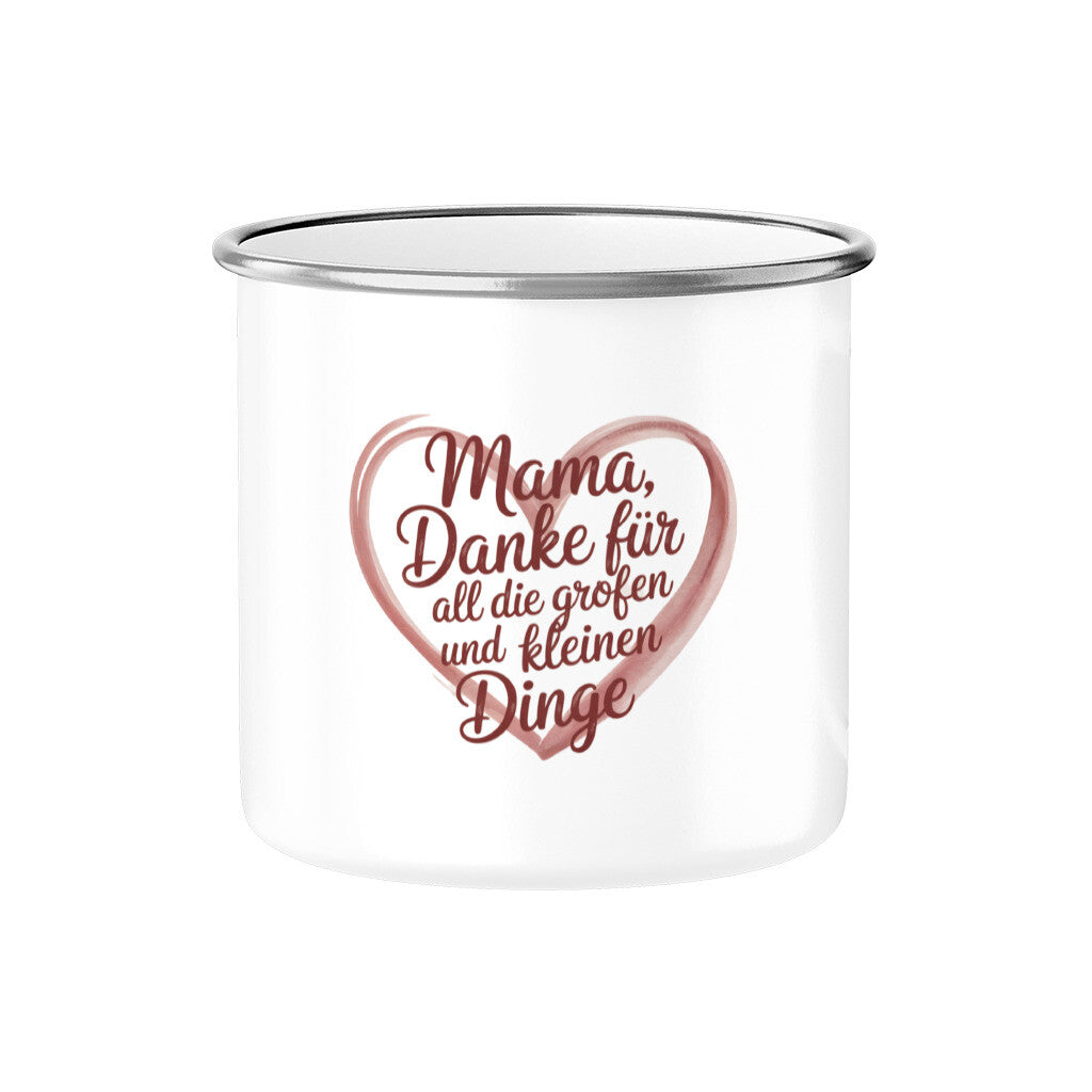 MUTTERTAG Emaille Tasse MAMA DANKE FÜR