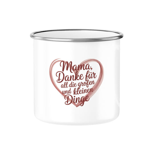 MUTTERTAG Emaille Tasse MAMA DANKE FÜR