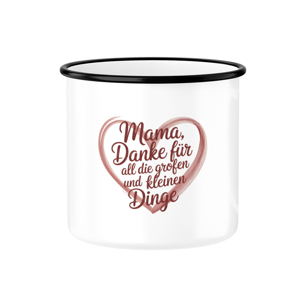 MUTTERTAG Emaille Tasse MAMA DANKE FÜR