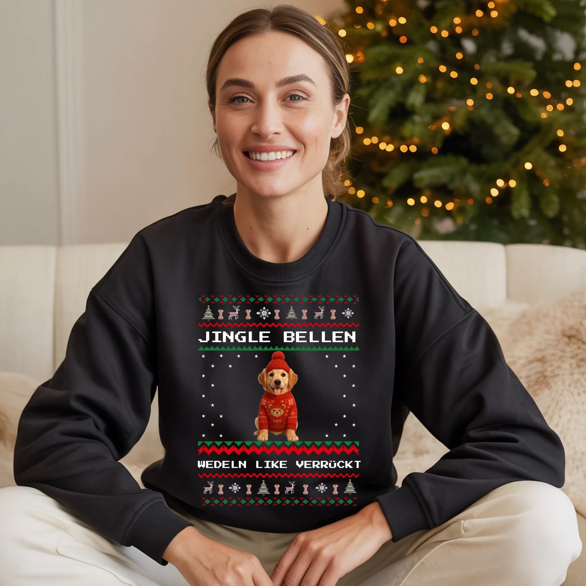 JINGLE BELLEN SWEATER - personalisierbar-Merlemagic