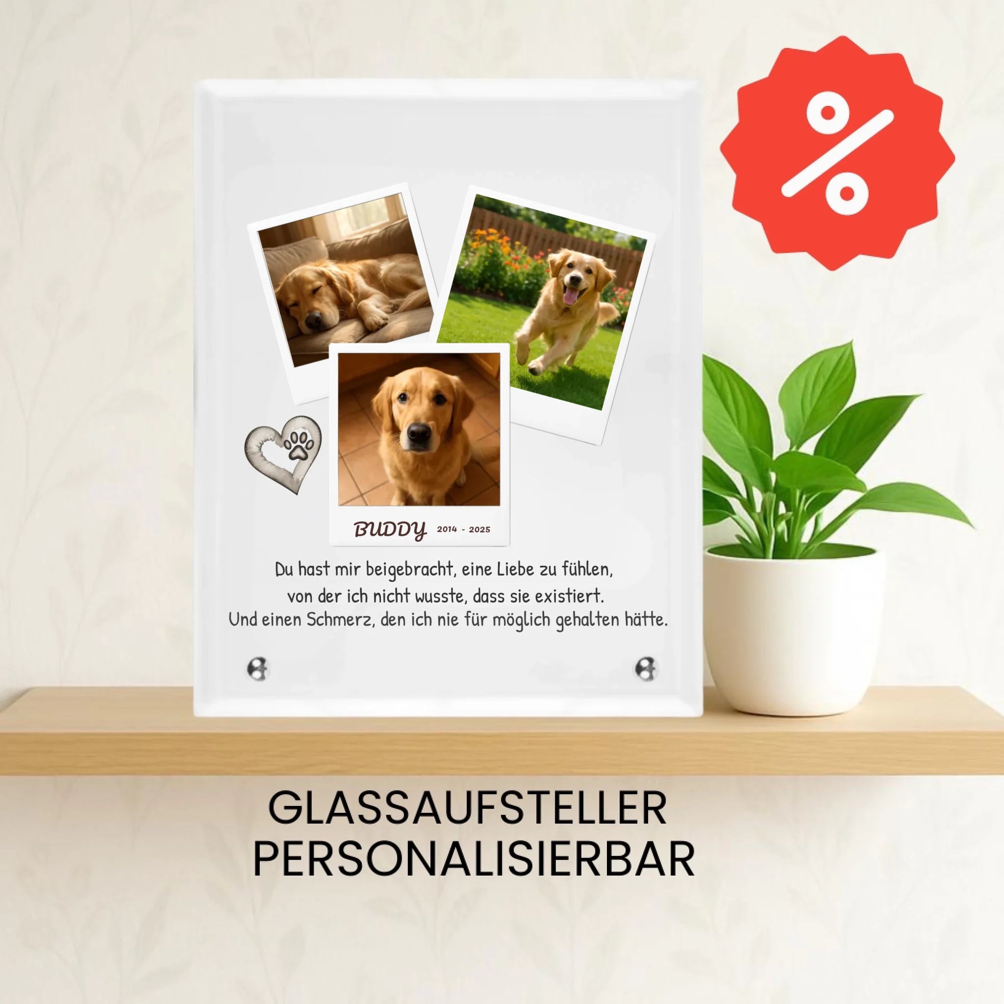 GLASSAUFSTELLER- personalisierbar-Merlemagic