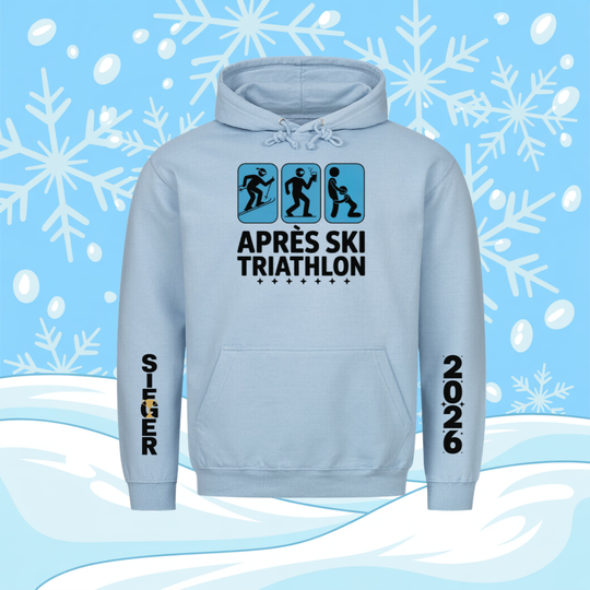 APRES SKI TRIATHLON Classic Hoodie - Mit Ärmeldruck