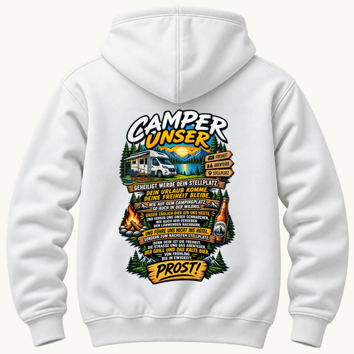 Camper Unser Rückendruck Kapuzenpullover Unisex