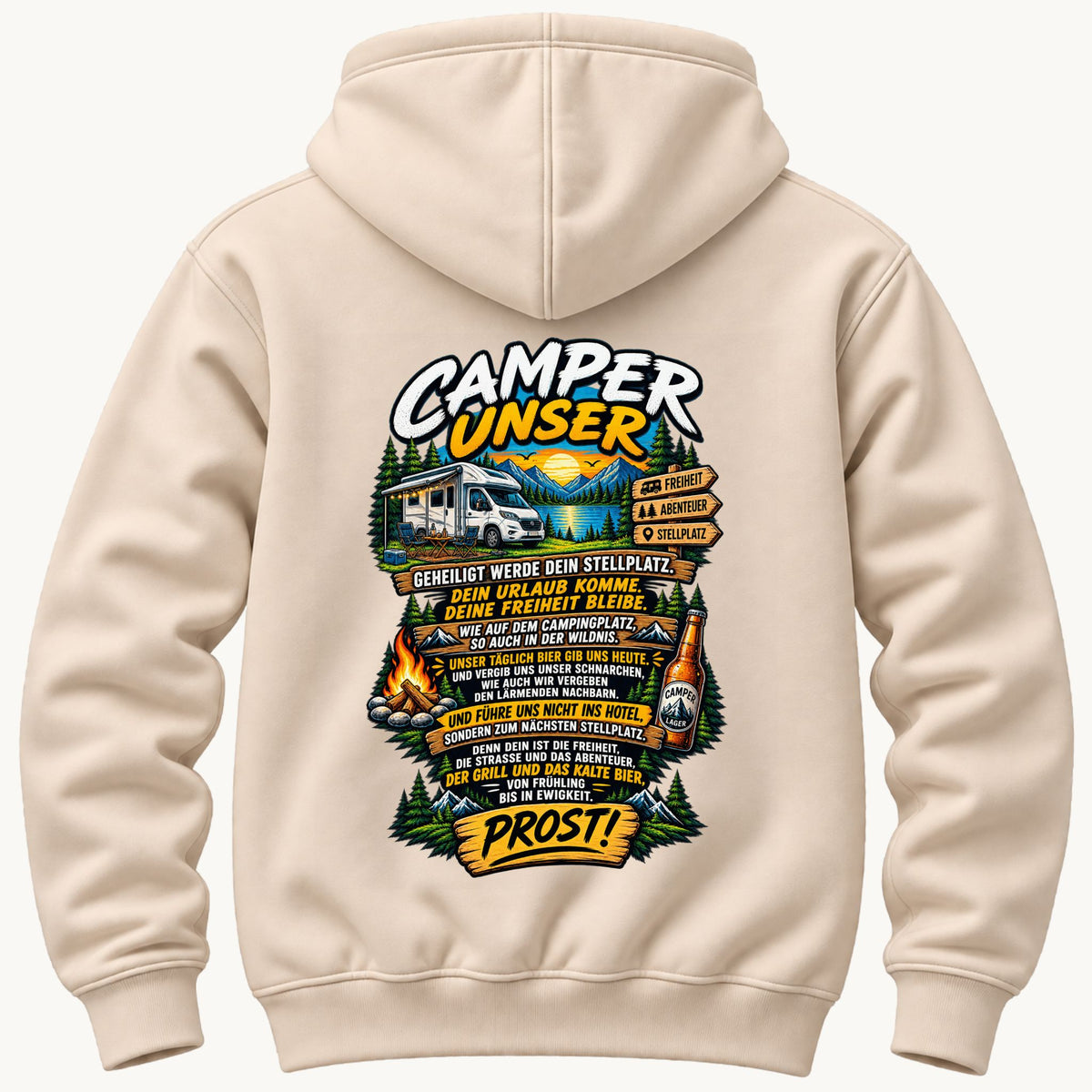 Camper Unser Rückendruck Kapuzenpullover Unisex