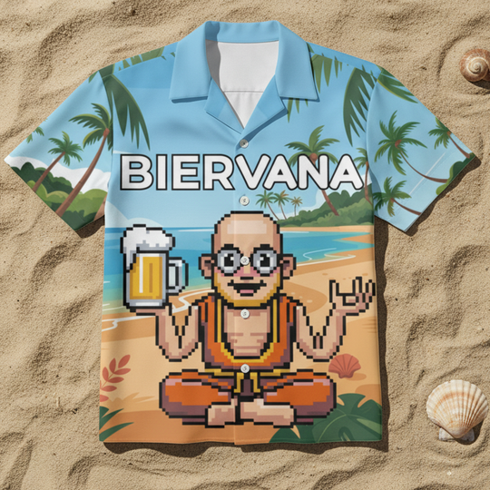 BIERVANA Alloverprint Hawaiihemd