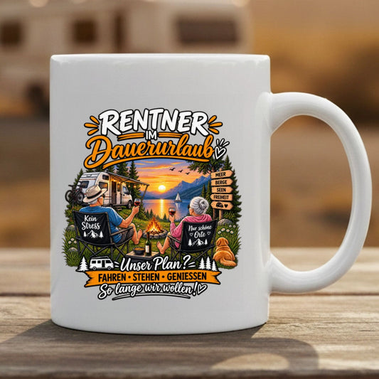 Rentner im Dauerurlaub Tasse